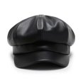 thumbnail image 5 of Minzimin Women's PU Leather Plain 8 Panel Octagonal Hat British Style Artist Painter Newsboy Cap, 5 of 8