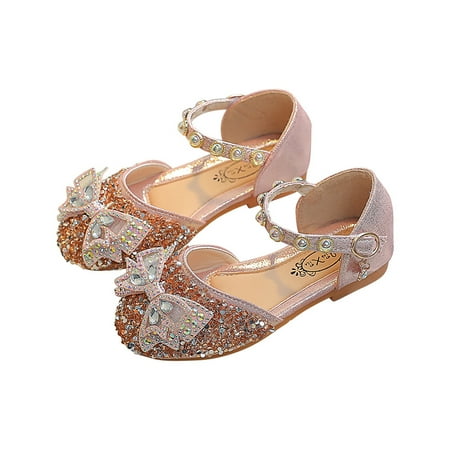 

Zanvin Sandals on Clearance Kids Sandals Toddler Sandals Toddler Shoes Baby Girls Cute Fashion Pearl Bow Sequins Non-slip Small Leather Princess Shoes Pink 3.5-4 Years