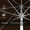 thumbnail image 3 of 7.5' Venture Series Patio Umbrella With Matted White Aluminum Pole Fiberglass Ribs Push Lift With Sunbrella 1A Teak Fabric, 3 of 5