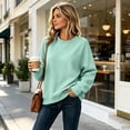 thumbnail image 2 of Lumtrix Soft Crewneck Sweatshirt for Women Long Sleeve Lightweight Pullover Yoga Casual Sweatshirts Mint Green L, 2 of 6