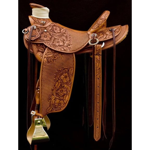 Handcrafted Western Premium Leather Saddle – Deep Seat, Floral Tooling, Heavy-Duty Build- All Customization Available