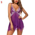 thumbnail image 1 of Camisón de perspectiva de vestido de ropa de dormir de encaje floral encantador para mujer, púrpura, S Inevent XX000215-05, 1 of 7