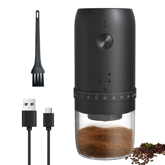 Portable Electric Burr Coffee Grinder with 40 Adjustable Settings, Conical burr coffee grinder, Coffee Bean Grinding Machine with Conical Burr Coffee Grinder 1800mAh Rechargeable for Travel, Home