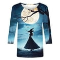 thumbnail image 4 of Wensltd Halloween Chemises pour Femmes T-Shirt Graphique Drôle Décontracté à Manches Courtes Tenue d'Automne, 4 of 5