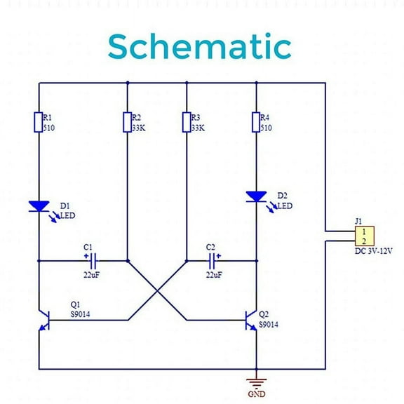 4-Piece Set 5mm LED Flash DIY Kit Electronic Kit PCB Circuit
