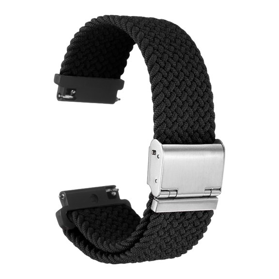 Uxcell 20mm Nylon Braided Watch Bands with Stainless Steel Buckle, Black
