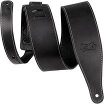 Levy's M17BAS-BLK 2.5" Pull-Up Butter Leather Guitar Strap - Black