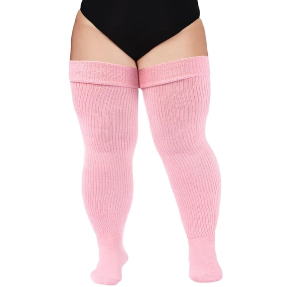 Miaocao Plus Size Womens Thigh High Socks for Thick Thighs- Extra Long Thick Over the Knee Stockings- Leg Warmers Socks