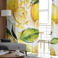 thumbnail image 4 of Lemon Leaf Watercolor Hand Drawn Sheer Curtain Living Room Drapes Home Bedroom Voile Curtain Tulle Window Curtain, 4 of 7