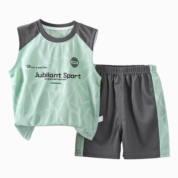 Ccpelsie Toddler Baby Boy Summer Clothes 2Pcs Shorts Set Sleeveless Tank Tops T-Shirt Cute Boys Clothing Set Green,2-3 Years