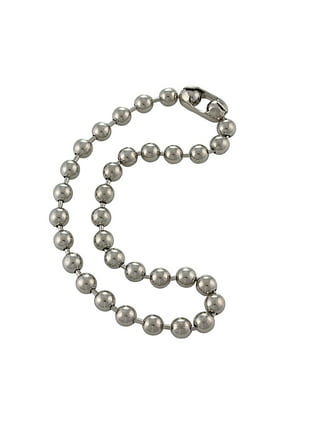 Ball Chain Dog Tag Necklace - 4 and 24 Inches Long - 2.4mm Bead Size -  Matching Connector - Adjustable Metal Bead Chain - Multiple Pack Sizes -  Black