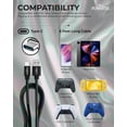 thumbnail image 5 of Liquipel Powertek Metallic Shine USB Type C Charger Cable, 6ft Fast Charging USB C Cord, Adapter for Car, Galaxy, Android, Note, MacBook, Nintendo, PlayStation, Chromebook, Pixel - Black, 5 of 7