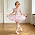 thumbnail image 5 of inlzdz Tutu Girls Dance Competition Dress Gymnastic Skirt Pink 110, 5 of 6