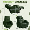 thumbnail image 7 of Furmax Electric Power Lift Recliner Soft Corduroy Chair Sofa with with 8 Vibrating Massages Ergonomic Lounge Chair with 2 Cup Holders and Side Pocket,Green, 7 of 7