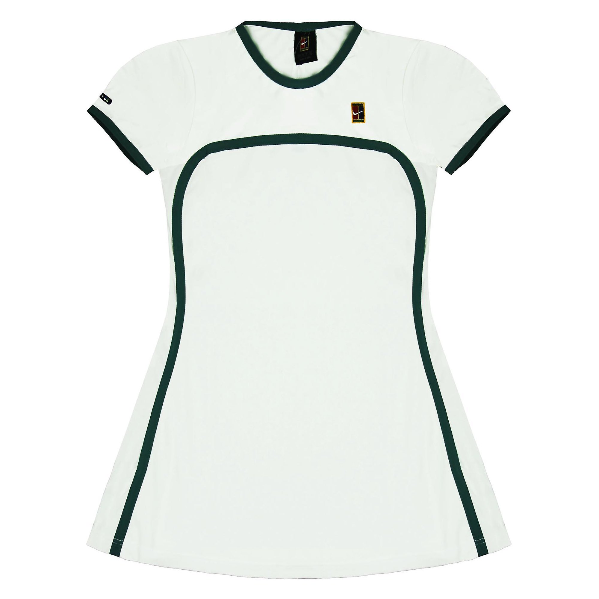 Nike Fit Tennis Sports Dress Short Sleeve Crew Neck White Womens