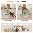 thumbnail image 5 of WoofiGo XL Stainless Steel Cat Litter Box with Removable Lid, Front & Top Entry, High-Sided Enclosure with Scoop, Mat & Footboard, Green, 5 of 7