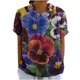 thumbnail image 1 of Blusas de Manga Corta para las Mujeres Cuello de Muñeca Lindo Lino Algodón, Impreso Suelto Camiseta para el Uso Casual, Diario Y de Verano, 1 of 4