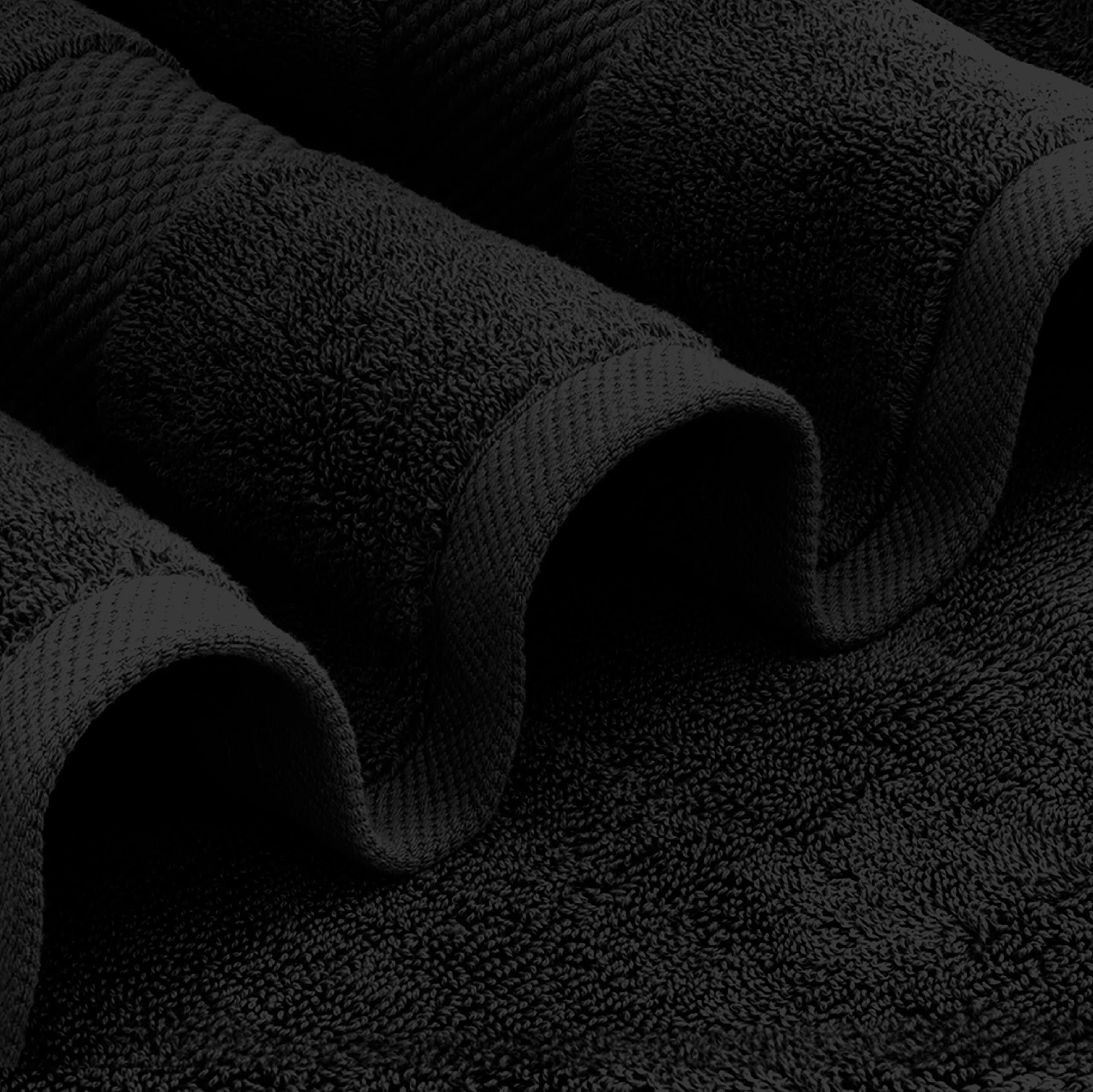 White Classic Hotel Collection 650 Gsm Cotton Bath Sheet Towels, Oversized Bathroom Towels, Black, 35 x 70, 2 Pack