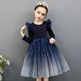 thumbnail image 4 of Tulle Dress for Girls Fashion Long Sleeve Crewneck Princess Dresses Summer Vacation Beach Clothes Size 4-12, 4 of 7