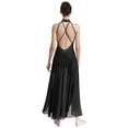 thumbnail image 4 of YiZYiF Costume de Danse Lyrique Long pour Femmes Dos Croisé Robe de Performance de Danse Moderne Noire m, 4 of 7