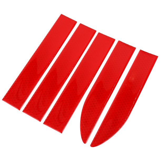 5Uds Rojo Coche Brillante Pegatina Calcomanía Lateral Puerta Borde Parachoque Guardabarros
