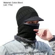 Balaclava Face Mask Men -Knit Beanie Ski Masks Neck Gaiter with Ears Covers for Running Outdoor, Mens Winter Hats for The Cold, Thermal Womens Adult Brimmed Ninja Caps