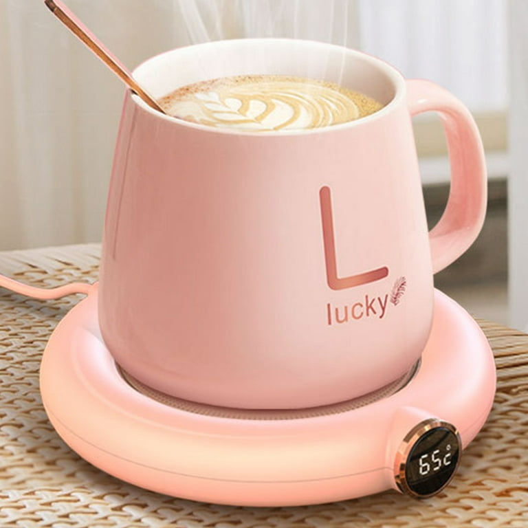  Tioncy 2 Sets Coffee Mug Warmer with Mug Set Coffee Cup Warmer  with 13.5 oz Mug Lid Spoons for Heating Coffee, Milk, Tea, Auto Shut Off,  for Office Home Use, Gifts