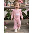 thumbnail image 4 of Cjfdfy Newborn Baby Girls Half First Birthday Outfit 1 / 2 Cake Embroidery Long Sleeve Striped Romper With Bell Bottom 1/2 Birthday Girl Clothes 1St Birthday Girl Outfit, 4 of 9