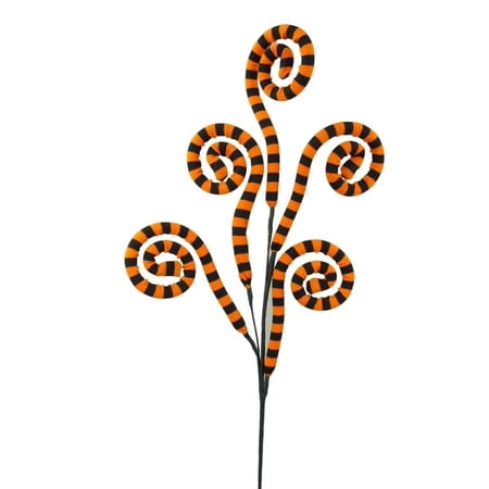 30 Knit Fabric Stripe Spiral Curly Spray: Orange Black 30 Knit Fabric Stripe Spiral Curly Spray: Orange Black