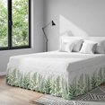 thumbnail image 6 of Country Ferns Bed Skirt Queen Size 18 Inch Drop, Green Gradient Watercolor Leaves Botanical Adjustable Elastic Dust Ruffles Bedskirt for Queen Bed Wrap Around Pleated Mattress Frame Cover, 6 of 9