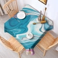 thumbnail image 5 of Square Tablecloth, Waterproof Polyester Table Cover, Wrinkle Resistant & Washable Fabric for Dining, Kitchen, Picnic, 60x60in(152x152cm), Liquid & Marble Print, 5 of 6