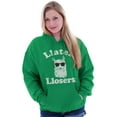 thumbnail image 4 of Llater Losers Nerdy Geeky Cute Llama Unisex Plus Fleece Graphic Hoodie Brisco Brands 4X, 4 of 5