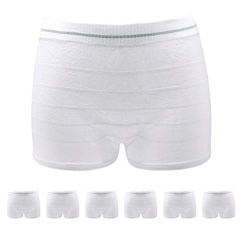 Mesh Postpartum Underwear Women C section Disposable Mesh Panties Postpartum  (White-6 Pack, M/L) 