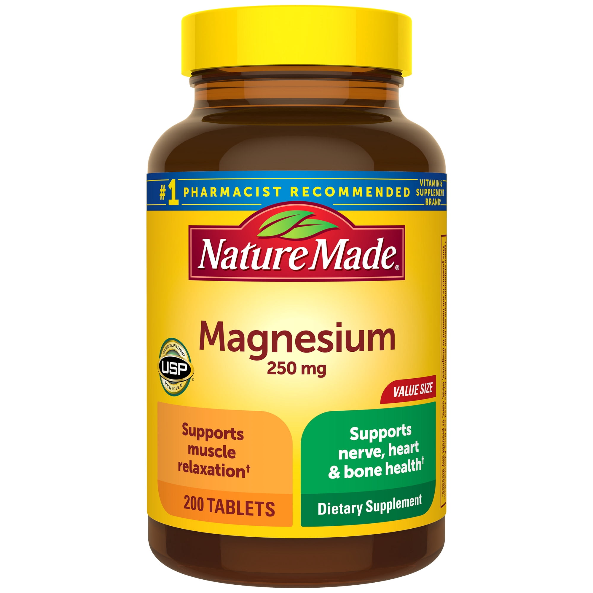 Nature Made Magnesium Oxide 250 mg Tablets, Dietary Supplement, 200 Count