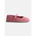 thumbnail image 2 of Wonder Nation Toddler, Little and Big Girls Faux Suede Whipstitch Ballet Shoes, 2 of 4
