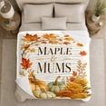 thumbnail image 5 of Maple Leaves Mums Rustic Pumpkin Harvest Branch, Festive Holiday Scene, Warm Flannel Blanket for Ranch House and Living Room, Art Lovers Thanksgiving Gift, Festive Home Decor, 5 of 9