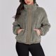 thumbnail image 4 of Chaquetas y abrigos casuales sin capucha de manga larga para mujer, chaqueta de color liso a la moda, abrigo corto informal de manga larga con botones, abrigo de invierno para el hogar, abrigo para mu, 4 of 9