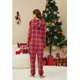 thumbnail image 3 of U2SKIIN Pajamas for Women Onesie, Zipper Matching Jumpsuit for Couples Ultra Soft Plaid Hooded Pjs Set,(Red Blue Plaid,M), 3 of 5
