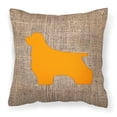 thumbnail image 2 of Carolines Treasures BB1075-BL-OR-PW1818 Cocker Spaniel Burlap and Orange   Canvas Fabric Decorative Pillow BB1075 18H, 2 of 2