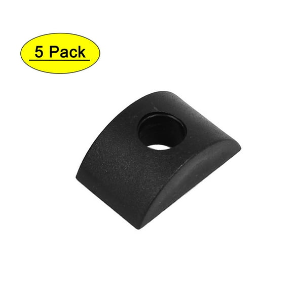 10mm Hole Dia Furniture Connector Half Moon Nuts Spacer Washer Black 5PCS