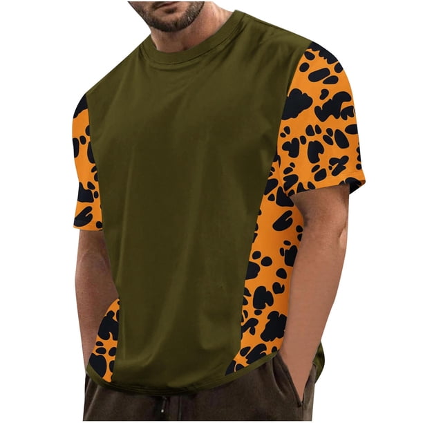 Camisetas de Manga Larga para Hombres, Camiseta Deportiva de Impresión Casual de Nueva Moda, Blusa de Cuello Redondo de Manga Corta