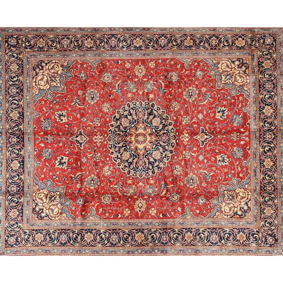 Ahgly Company Indoor Rectangle Traditional Fire Brick Red Medallion Area Rugs, 3' x 5'