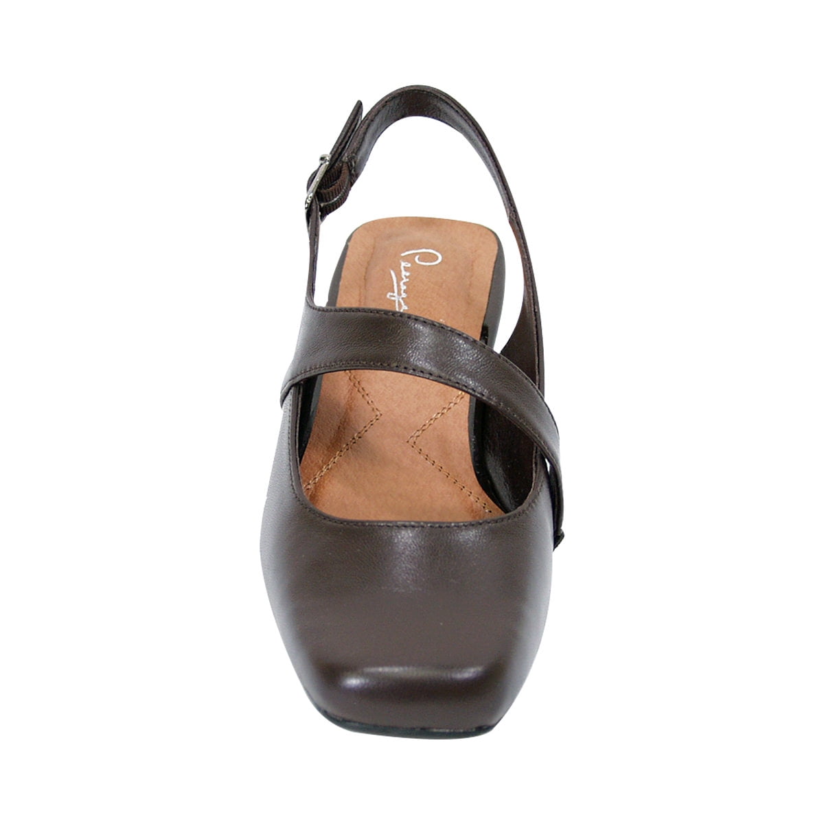 PEERAGE Trixie Women Extra Wide Width Mary Jane Slingback BROWN 6