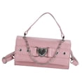 thumbnail image 2 of Bolso bandolera de piel sintética con hebilla magnética y cadena rosa para citas y compras, 2 of 8
