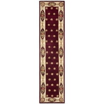 SAFAVIEH Naples Jayde Floral Bordered Wool Runner Rug, Red/Multi, 2'6" x 10'
