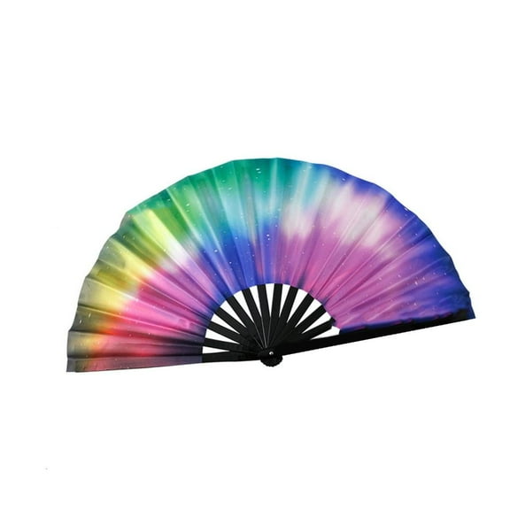 AOOOWER Foldable Fluorescent Reactive Bamboos Raves Fan For Music Festivals DiscosNight Costume Parties Carnivals Celebration