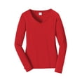 thumbnail image 4 of Port & Company Ladies Long Sleeve Fan Favorite V-Neck Tee, 4 of 5