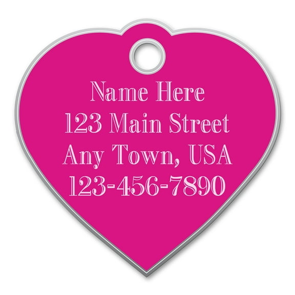 Small Heart Shaped Dog Tags Color: Pink