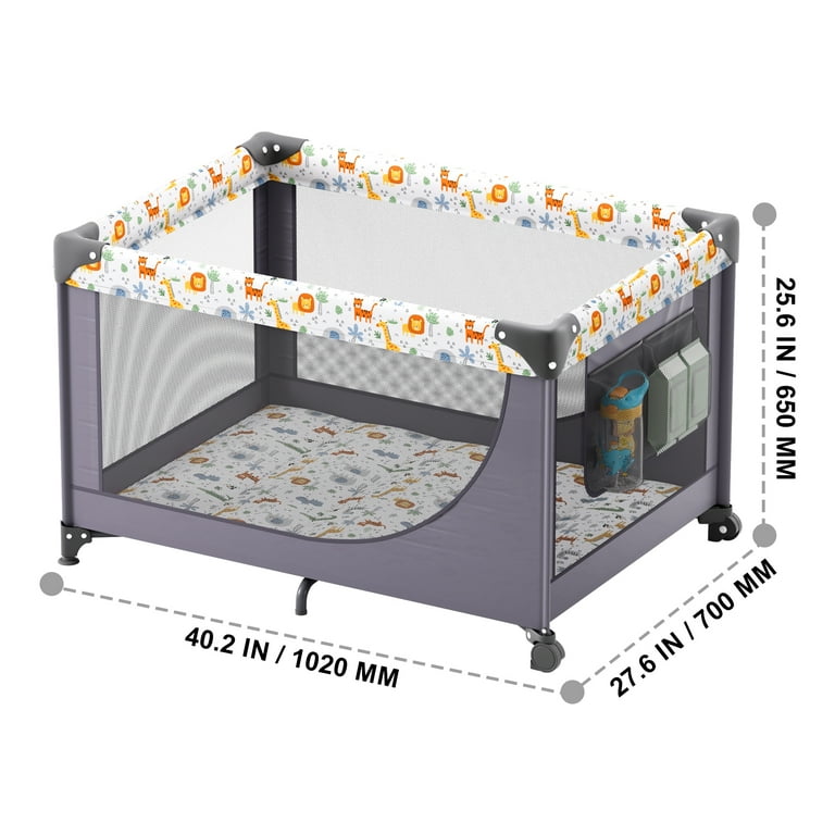 VEVOR Baby Playpen Travel Crib, Quick-Folding Playpen for Baby