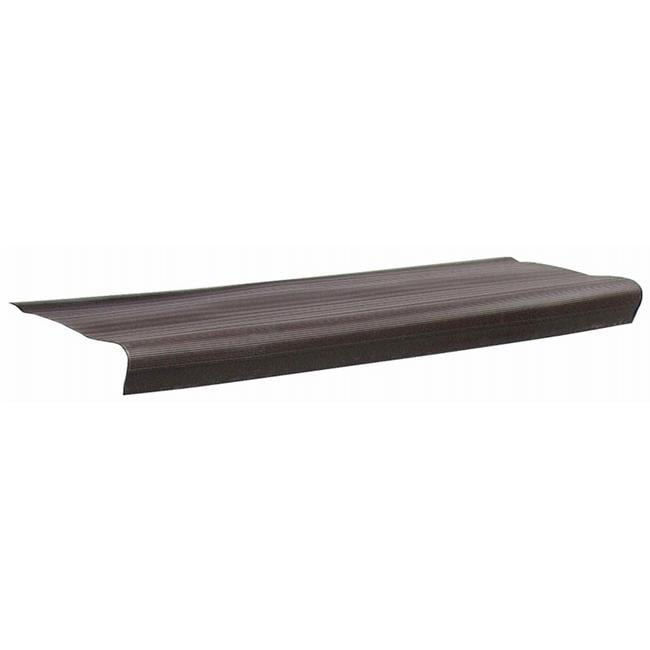 Rubber Square Nose Stair Tread Cover 12-1/4"x36" Ribbed Profile Brown Waterproof 